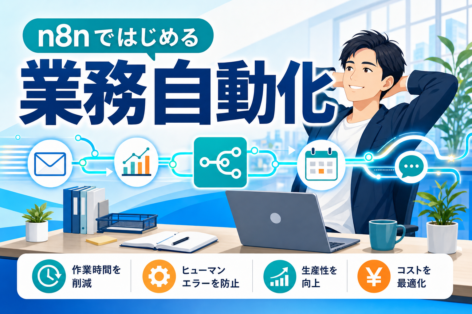 n8nで毎日の手作業を自動化。中小企業の実例9選と始め方【2026年版】