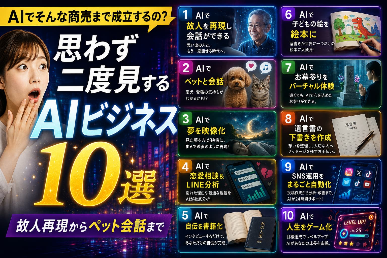 「AIでそんな商売まで成立するの?」 思わず二度見するAIビジネス10選 故人再現からペット会話まで